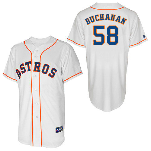 Jake Buchanan #58 Youth Baseball Jersey-Houston Astros Authentic Home White Cool Base MLB Jersey